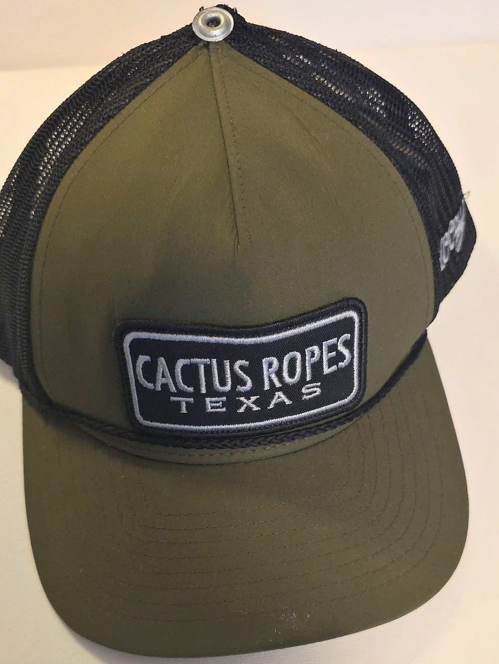 Cactus Ropes Texas Boys Youth Green & Black Trucker Hat Like New